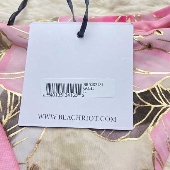 NWT Beach Riot soleil golden hibiscus floral cheeky bikini bottoms 12812 - Picture 6 of 13